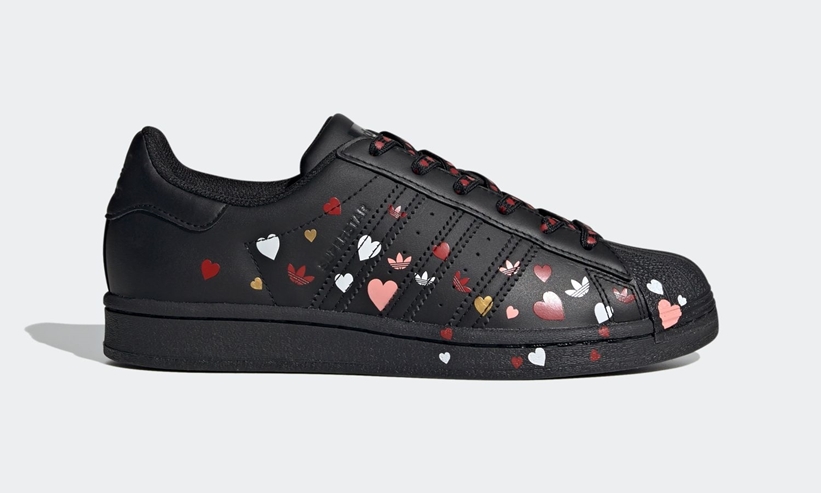 2/13発売！adidas Originals SUPERSTAR “Valentine” “Splash Heart” Black (アディダス オリジナルス スーパースター “バレンタイン” “スプラッシュハート” ブラック) [FV3288]