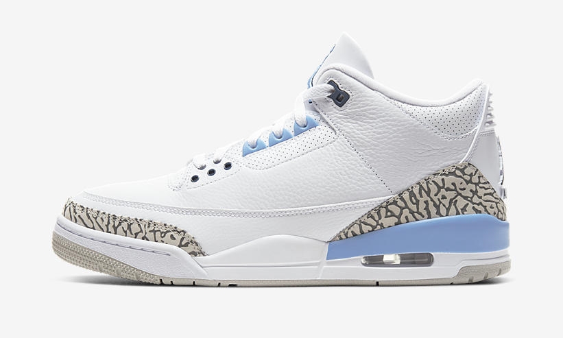 3/7発売！ナイキ エア ジョーダン 3 レトロ “UNC” “ホワイト/ヴェイパーブルー” (NIKE AI JORDAN 3 RETRO “UNC” “White/Vapor Blue”) [CT8532-104]