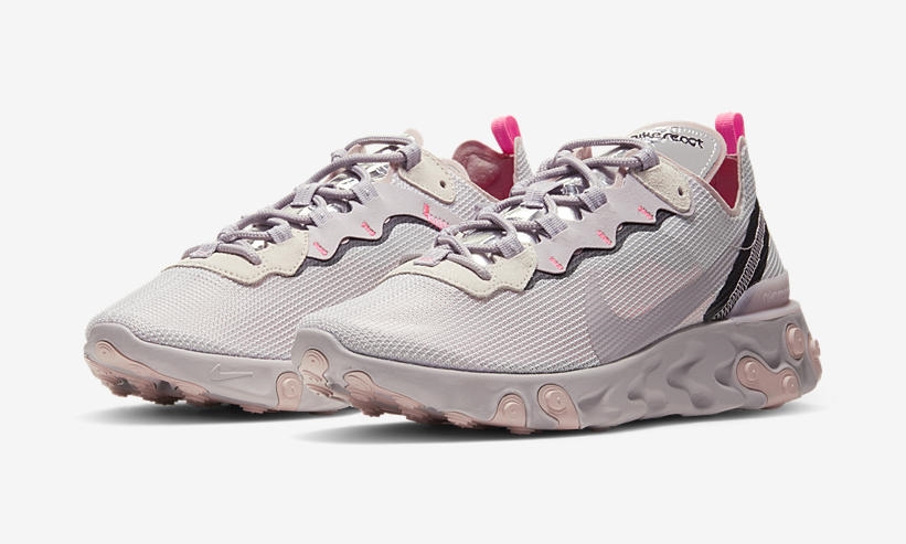 2/14発売！ナイキ ウィメンズ リアクト エレメント 55 “ヴァストグレー/プラチナムバイオレット” (NIKE WMNS REACT ELEMENT 55 “Vast Grey/Platinum Violet”) [CW2369-001]