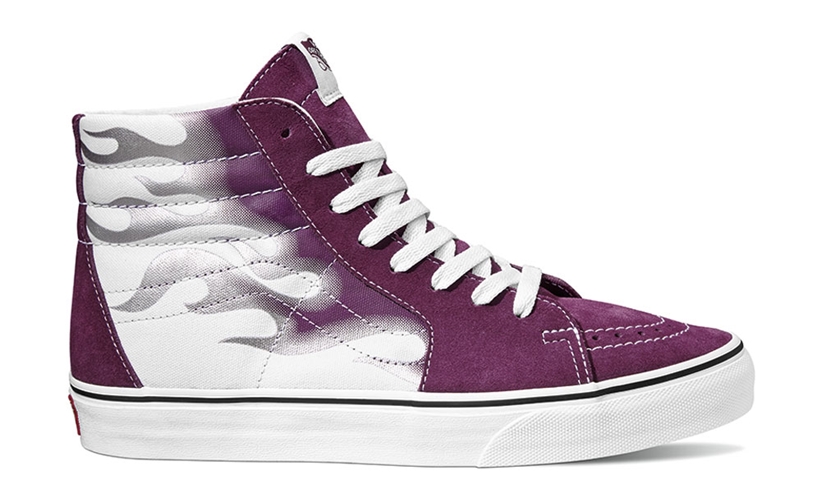 VANS SK8-HI “FLAME” DARK PURPLE/TRUE WHITE (バンズ スケートハイ “フレイム”)