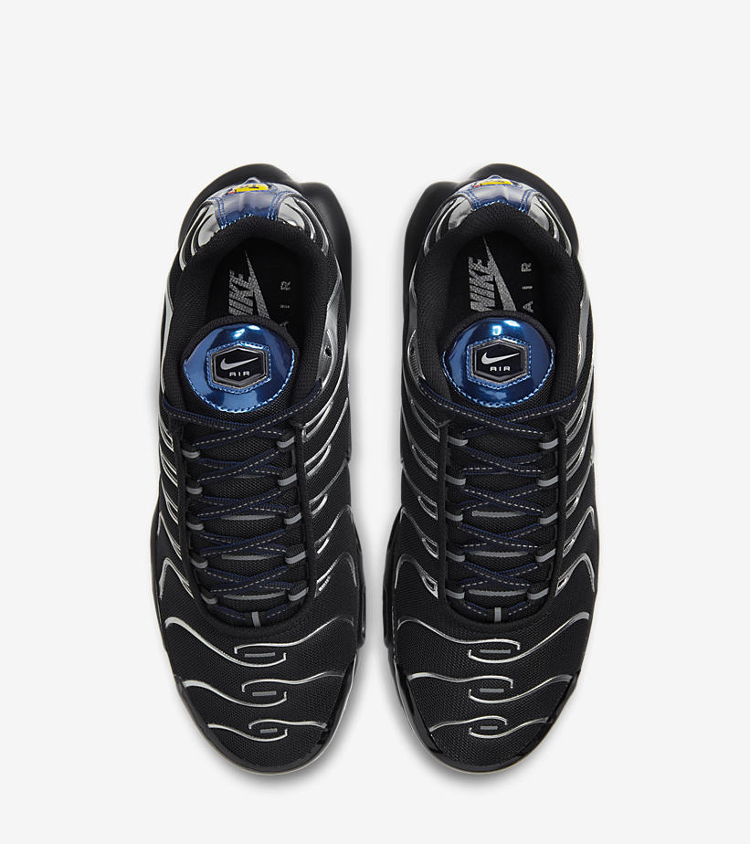 ナイキ エア マックス プラス “ブラック/メタリックブルー/メタリックシルバー” (NIKE AIR MAX PLUS “Black/Metallic Blue/Metallic Silver”) [CW2646-001]