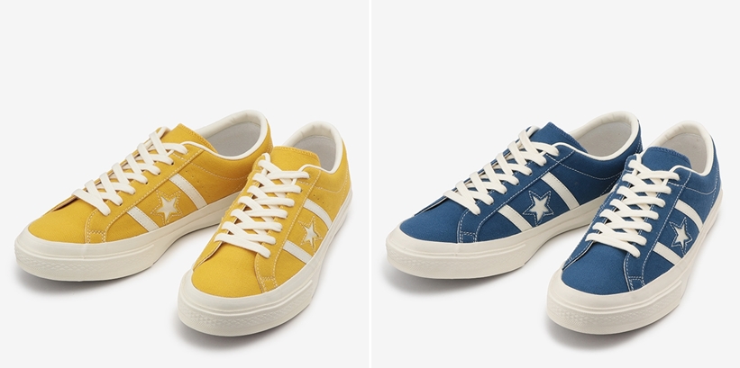 コンバース スター&バーズの素材アレンジモデル ゴールド、ダスティブルーの2カラーが2/21発売 (CONVERSE STAR&BARS CANVAS)