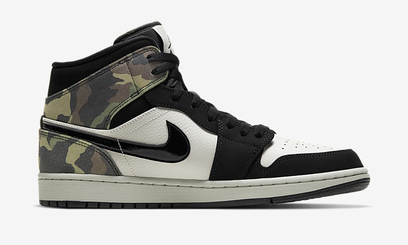 ナイキ エア ジョーダン 1 ミッド “ブラック/ホワイト/カモ” (NIKE AIR JORDAN 1 MID “Black/White/Camo”) [CW5490-001]