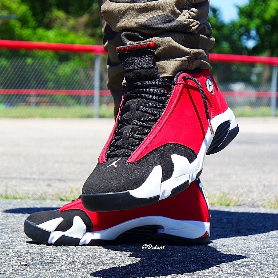 jordan 14 red suede black gym red white