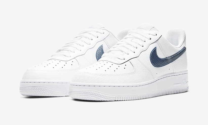 ナイキ エア フォース 1 07 ロー "スネーク/ヘアースウッシュ” ホワイト/サンダーストーム” (NIKE AIR FORCE 1 07 LOW “Snake/Hair Swoosh” White/Thunderstorm) [CW7567-100]