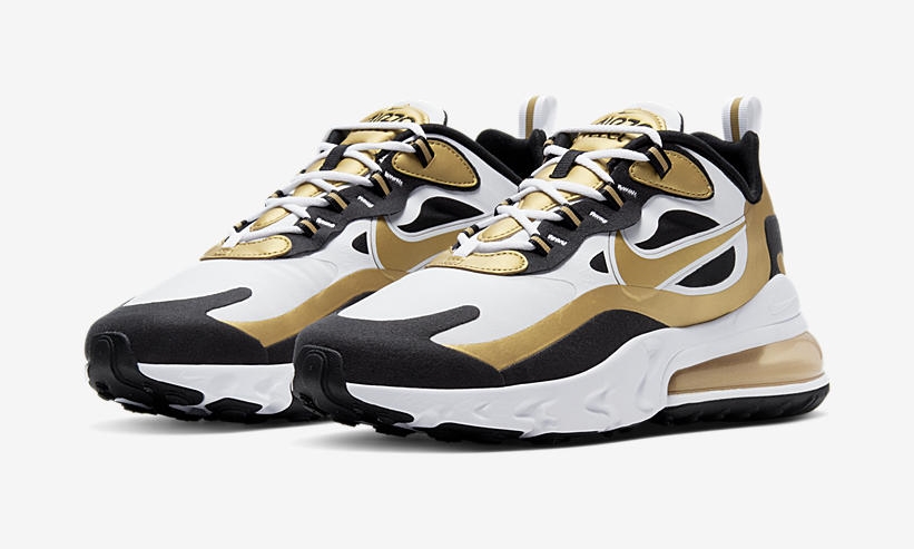 ナイキ エア マックス 270 リアクト “ホワイト/ブラック/メタリックゴールド” (NIKE AIR MAX 270 REACT "White/Black/Metallic Gold") [CW7298-100]