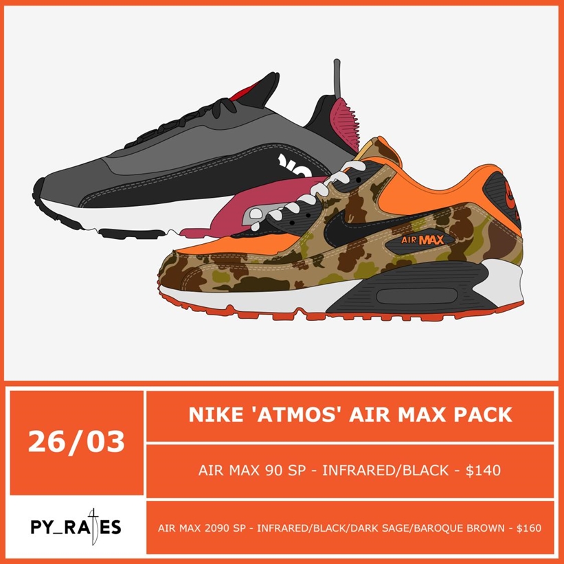 【2024年 秋冬にリストック予定】アトモス × ナイキ エア マックス 90 SP/エア マックス 2090 SP (atmos NIKE AIR MAX 90 SP/AIR MAX 2090 SP) [CW6024-600/CU9174-600]