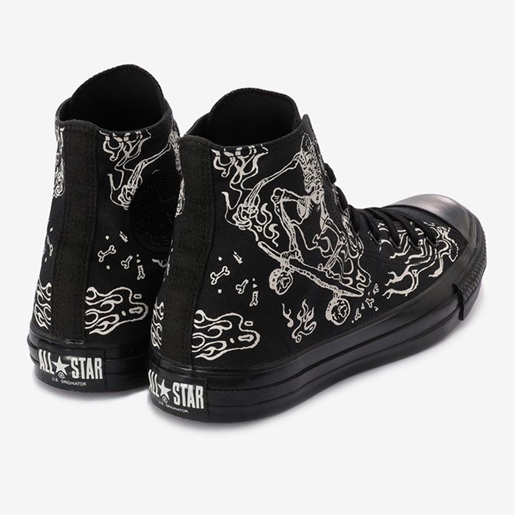 3/17発売！ガイコツがスケートをするグラフィックを総柄プリントした CONVERSE ALL STAR US SKULLSKATER HI (コンバース US スカルスケーター HI)