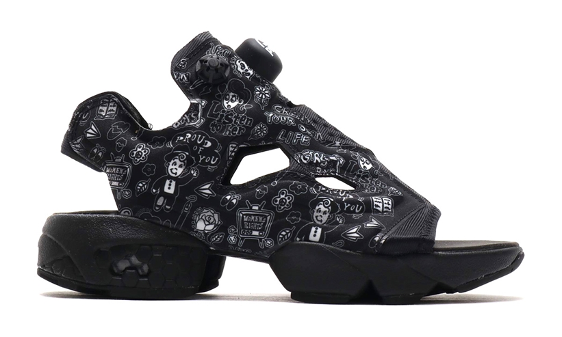 3/21発売！Chocomoo × REEBOK INSTA PUMP FURY SANDAL “Black/White