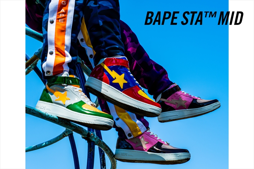 「BAPE STA」20周年！ミドルカット×マルチカラーの新作BAPE STA 「BAPE STA MID」が発売中 (A BATHING APE ア ベイシング エイプ)