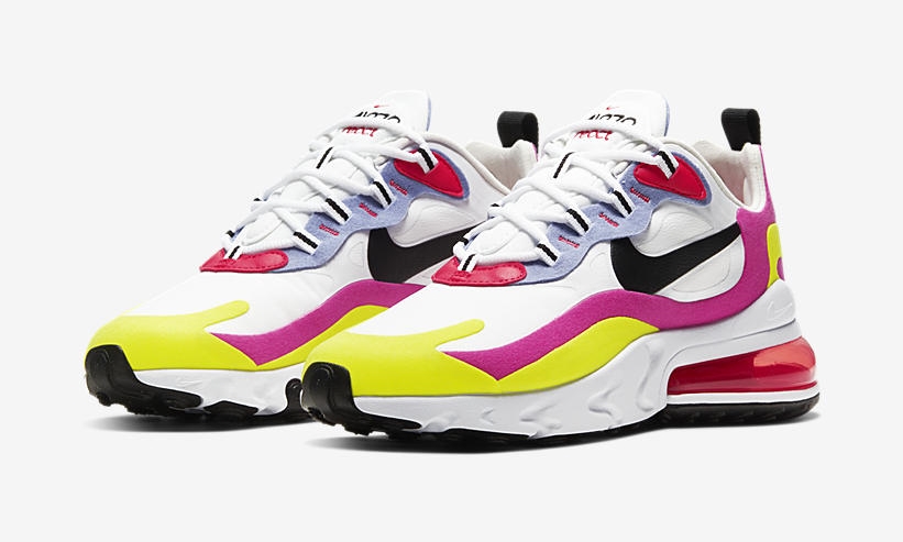 ナイキ エア マックス 270 リアクト “ホワイト/ピンク/イエロー” (NIKE AIR MAX 270 REACT “White/Pink/Yellow”) [CZ9351-100]