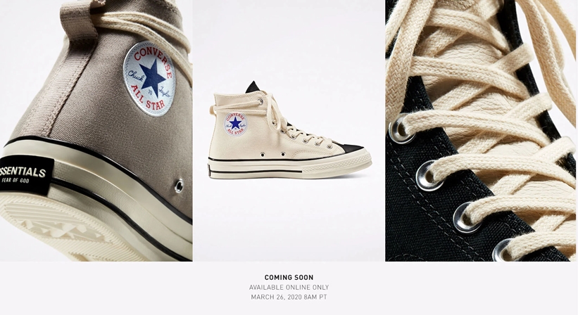 3/26発売！F.O.G. ESSENTIALS × CONVERSE CHUCK 70 HI (フィア オブ ゴッド エッセンシャルズ コンバース チャック 70 ハイ) [167954C/167955C]