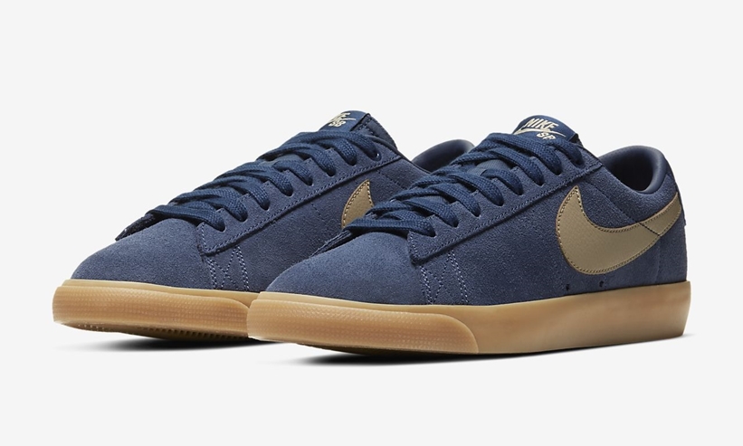 ナイキ SB ブレーザー ロー GT “ミッドナイトネイビー/ガム” (NIKE SB BLAZER LOW GT “Midnight Navy/Gum”) [704939-403]