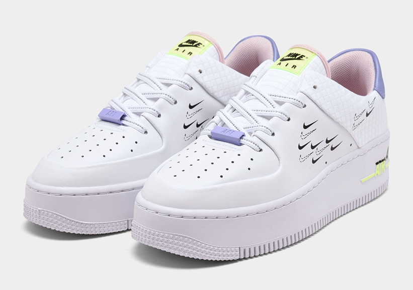 ナイキ ウィメンズ エア フォース 1 セージロー “ホワイト/ブラック/ゴーストグリーン” (NIKE WMNS AIR FORCE 1 SAGE LOW “White/Black/Ghost Green”) [CU4770-100]