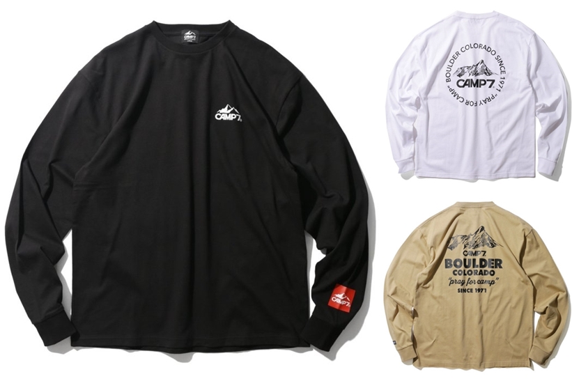 老舗アウトドアブランド「CAMP7」× FREAK’S STORE コラボ L/S TEE 3型が発売 (キャンプセブ フリークスストア)