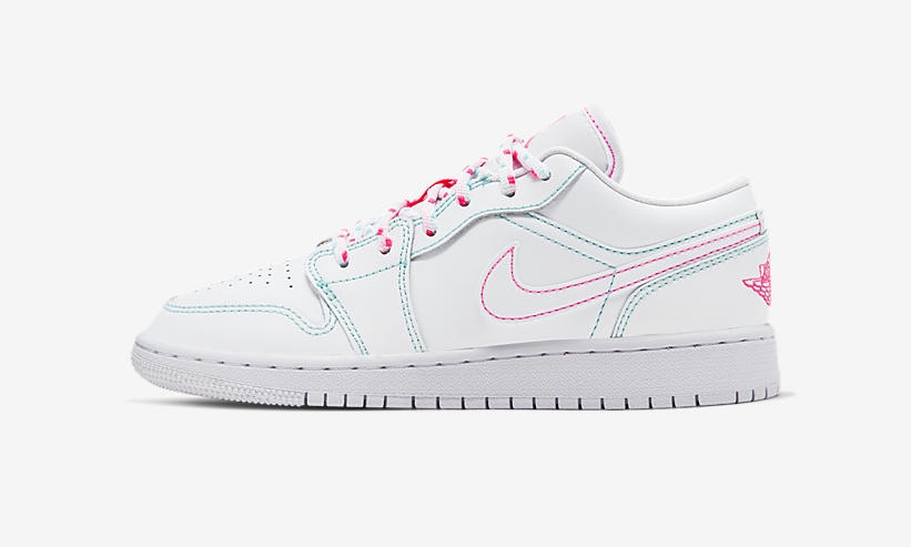 ナイキ GS ウィメンズ エア ジョーダン 1 ロー “ホワイト/マルチ” (NIKE GS WMNS AIR JORDAN 1 LOW “White/Multi”) [554723-101]