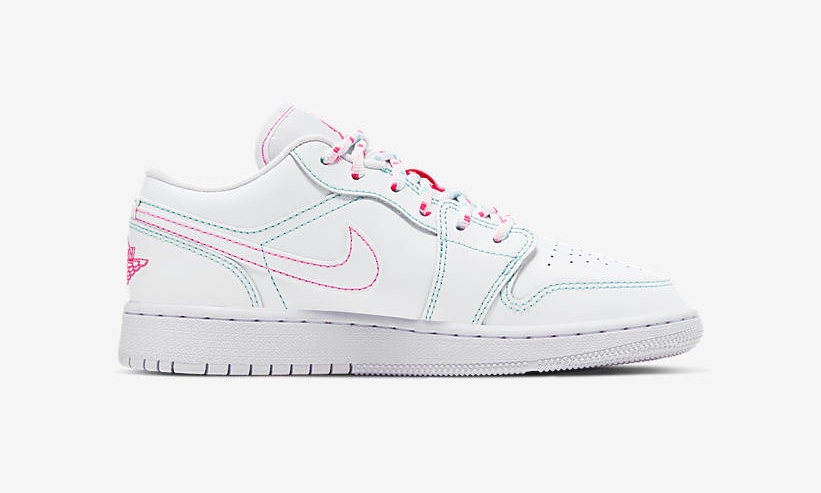 ナイキ GS ウィメンズ エア ジョーダン 1 ロー “ホワイト/マルチ” (NIKE GS WMNS AIR JORDAN 1 LOW “White/Multi”) [554723-101]