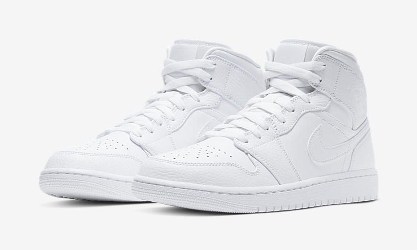 4/1発売！ナイキ エア ジョーダン 1 ミッド “トリプルホワイト” (NIKE AIR JORDAN 1 MID “Triple White”) [554724-130]