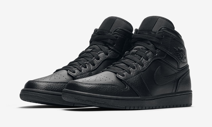 ナイキ エア ジョーダン 1 ミッド “トリプルブラック” (NIKE AIR JORDAN 1 MID “Triple Black”) [554724-091]