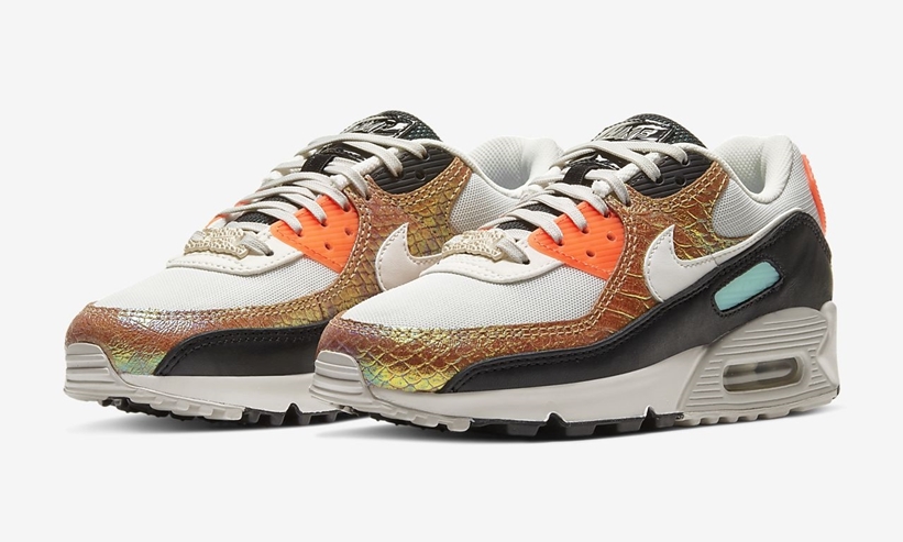 ナイキ ウィメンズ エア マックス 90 “スネーク/イリディセント” ライトボーン (NIKE WMNS AIR MAX 90 “Snake/Iridescent” Light Bone) [CW2656-001]