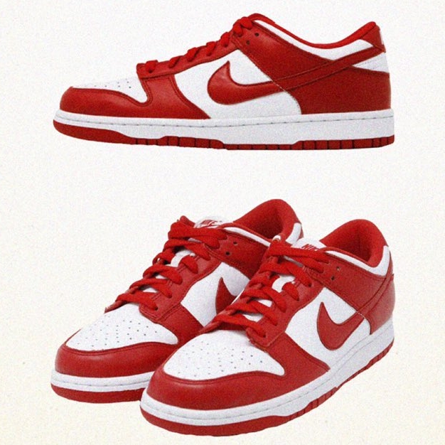 Nike Dunk Low "White and University Red"