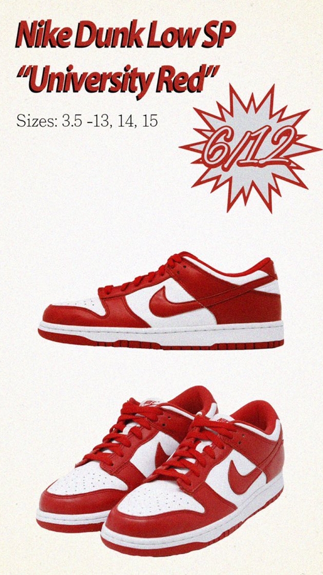 【国内 9/9 リストック予定】ナイキ ダンク ロー SP “ホワイト/ユニバーシティレッド” (NIKE DUNK LOW SP “White/University Red”) [CU1727-100]