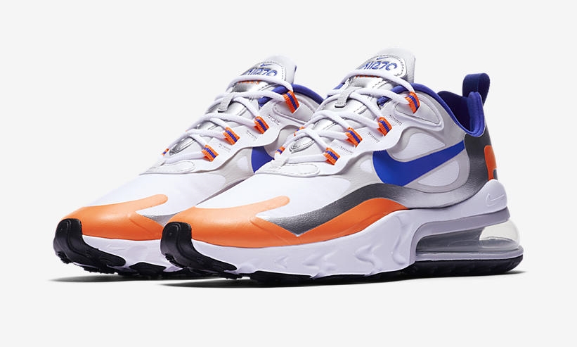 ナイキ エア マックス 270 リアクト “ホワイト/シルバー/ブルー/オレンジ” (NIKE AIR MAX 270 REACT “White/Silver/Blue/Orange”) [CW3094-100]