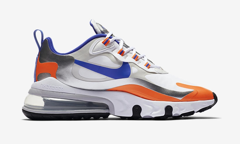 ナイキ エア マックス 270 リアクト “ホワイト/シルバー/ブルー/オレンジ” (NIKE AIR MAX 270 REACT “White/Silver/Blue/Orange”) [CW3094-100]