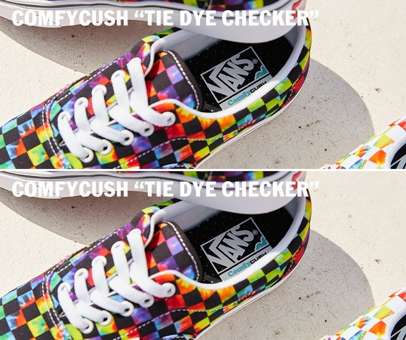 タイダイ+マルチチェッカーボードを採用した VANS COMFYCUSH “Tie-Dye/Checkerboard” ERA 2カラー (バンズ コンフィクッシュ エラ)