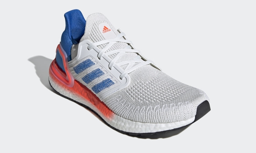 4/23発売！adidas ULTRA BOOST 20 “Crystal White/Glory Blue/Solar Red” (アディダス ウルトラ ブースト 20 “クリスタルホワイト/グローリーブルー/ソーラーレッド”) [EG0708]