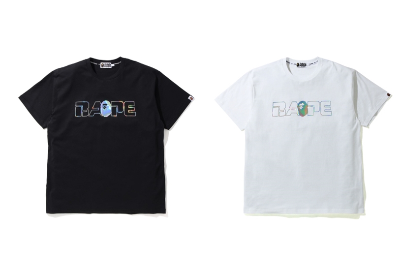 光を受けて煌めくオーロラプリントで仕上げたA BATHING APE「RELAXED AURORA LOGO TEE」が4/17発売 (ア ベイシング エイプ)