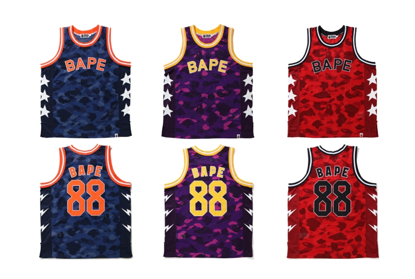 A BATHING APEからCOLOR CAMOで仕上げたバスケットボールタンクトップ「COLOR CAMO BAPE BASKETBALL TANK TOP」が4/17発売 (ア ベイシング エイプ)