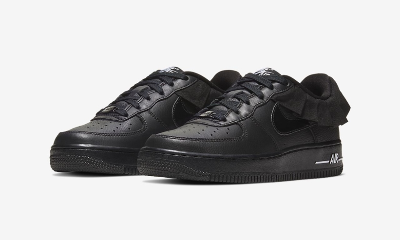 ナイキ GS エア フォース 1 07 ロー ラッフル “ブラック/ホワイト” (NIKE GS AIR FORCE 1 07 LOW RUFFLE “Black/White”) [CI2302-001]