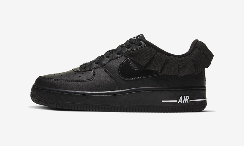 ナイキ GS エア フォース 1 07 ロー ラッフル “ブラック/ホワイト” (NIKE GS AIR FORCE 1 07 LOW RUFFLE “Black/White”) [CI2302-001]