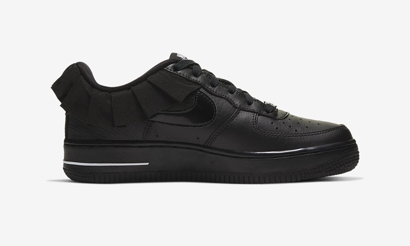 ナイキ GS エア フォース 1 07 ロー ラッフル “ブラック/ホワイト” (NIKE GS AIR FORCE 1 07 LOW RUFFLE “Black/White”) [CI2302-001]