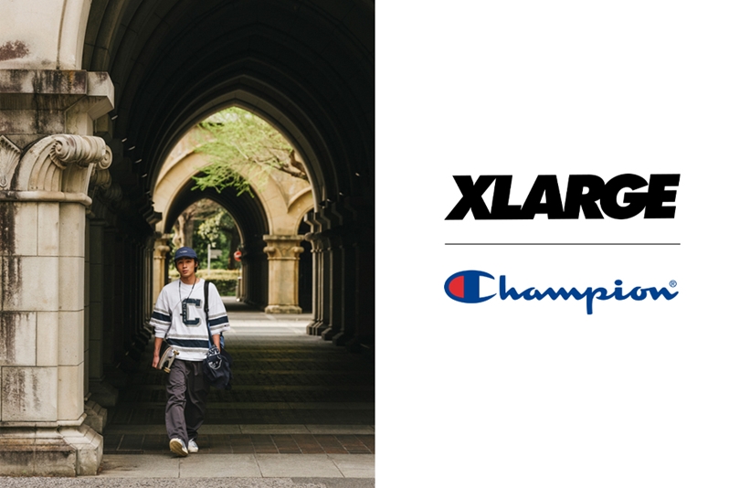 4/24発売！XLARGE × Champion コラボレーション最新作のフットボールTシャツ (エクストララージ チャンピオン)