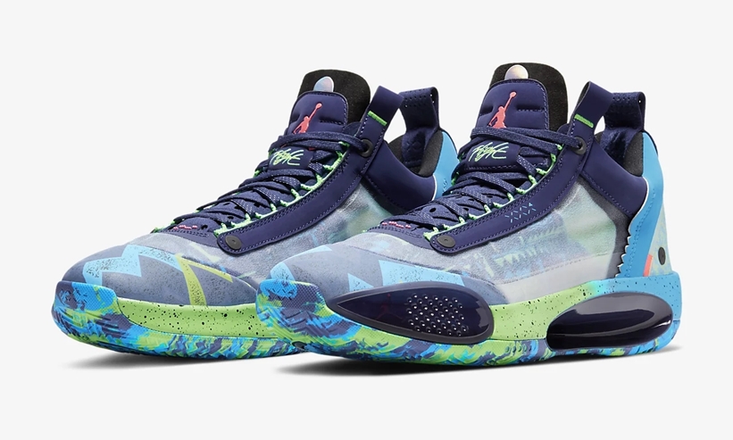 ナイキ エア ジョーダン 34 ロー "リージェンシーパープル/レイジグリーン" (NIKE AIR JORDAN XXX4 LOW “Regency Purple/Rage Green”) [CZ7747-500]