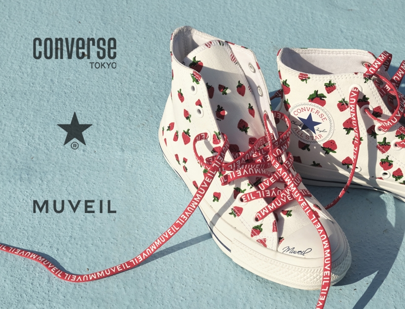 4/25発売！イチゴをテーマにしたCONVERSE TOKYO × MUVEIL ALL STAR 100HI/MV (コンバース トウキョウ ミュベール オールスター)