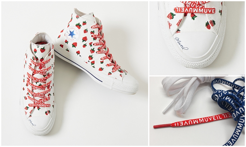 4/25発売！イチゴをテーマにしたCONVERSE TOKYO × MUVEIL ALL STAR 100HI/MV (コンバース トウキョウ ミュベール オールスター)