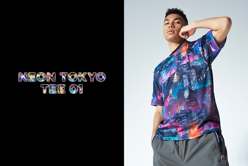 A BATHING APE「NEON TOKYO COLLECTION」からエイプヘッドやシャーク星人などBAPE®のアイコンたちが溶け込んだNEON TOKYO TEEが4/24発売 (ア ベイシング エイプ)