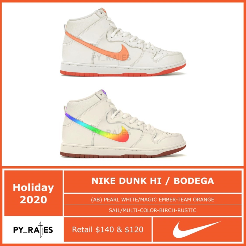 12/28 発売予定！NIKE DUNK HIGH × BODEGA “White” (ナイキ ダンク ハイ ボデガ “ホワイト”) [CZ8125-100,200]