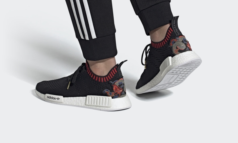 6/4発売！ドラゴンのディテールが施されたadidas Originals NMD_R1 PRIMEKNIT “Black/Red” (アディダス オリジナルス エヌ エム ディー プライムニット “ブラック/レッド”) [EH2238]