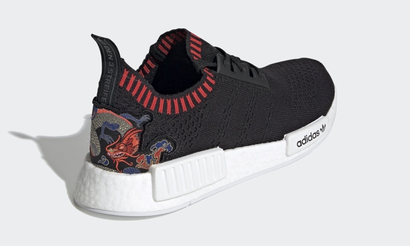 6/4発売！ドラゴンのディテールが施されたadidas Originals NMD_R1 PRIMEKNIT “Black/Red” (アディダス オリジナルス エヌ エム ディー プライムニット “ブラック/レッド”) [EH2238]