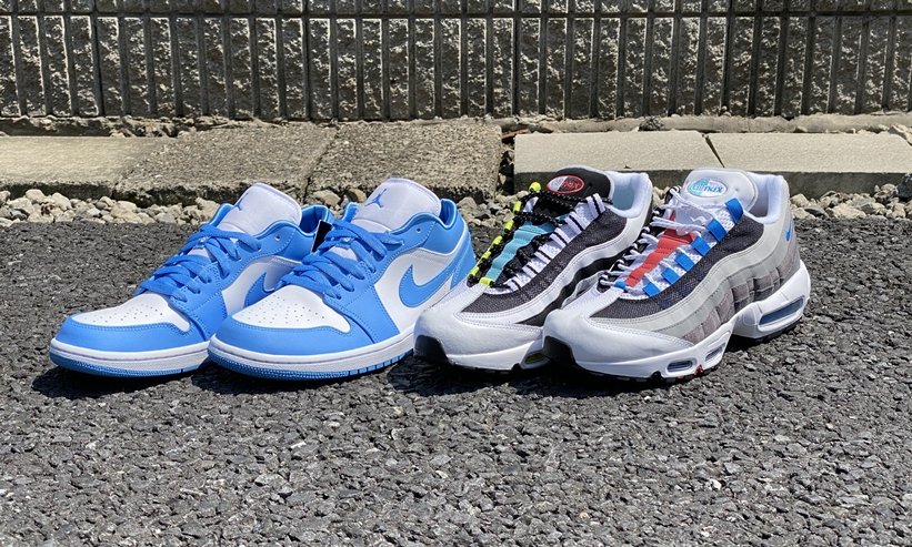 【プレゼント2名】NIKE WMNS AIR JORDAN 1 LOW “University Blue”/AIR MAX 95 QS "GREEDY" (ナイキ ウィメンズ エア ジョーダン 1 ロー/エア マックス 95)