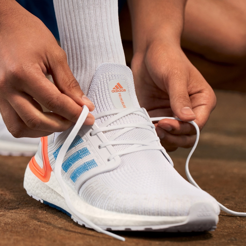 5/14発売！adidas PRIMEBLUE ULTRA BOOST 20 "Cloud White/Sharp Blue/True Orange" (アディダス プライムブルー ウルトラ ブースト 20 "ホワイト/ブルー/オレンジ") [EG0768]