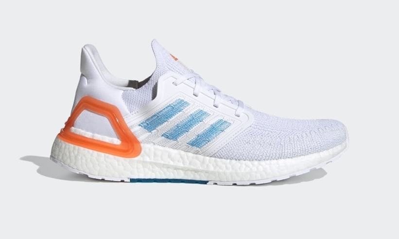 5/14発売！adidas PRIMEBLUE ULTRA BOOST 20 “Cloud White/Sharp Blue/True Orange” (アディダス プライムブルー ウルトラ ブースト 20 “ホワイト/ブルー/オレンジ”) [EG0768]