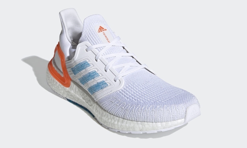 5/14発売！adidas PRIMEBLUE ULTRA BOOST 20 “Cloud White/Sharp Blue/True Orange” (アディダス プライムブルー ウルトラ ブースト 20 “ホワイト/ブルー/オレンジ”) [EG0768]