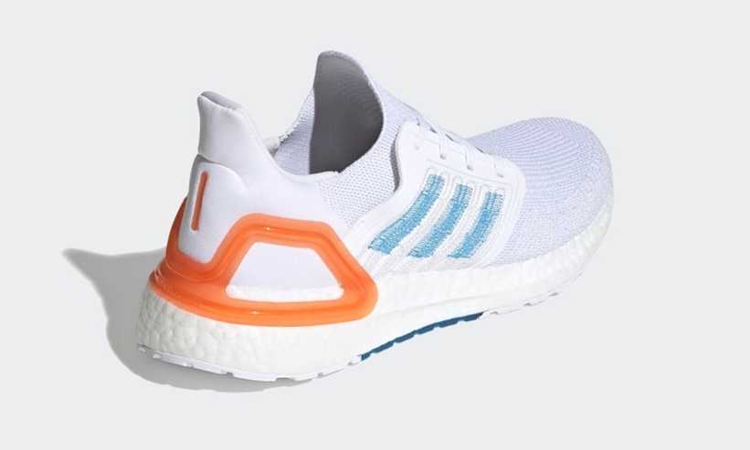 5/14発売！adidas PRIMEBLUE ULTRA BOOST 20 “Cloud White/Sharp Blue/True Orange” (アディダス プライムブルー ウルトラ ブースト 20 “ホワイト/ブルー/オレンジ”) [EG0768]