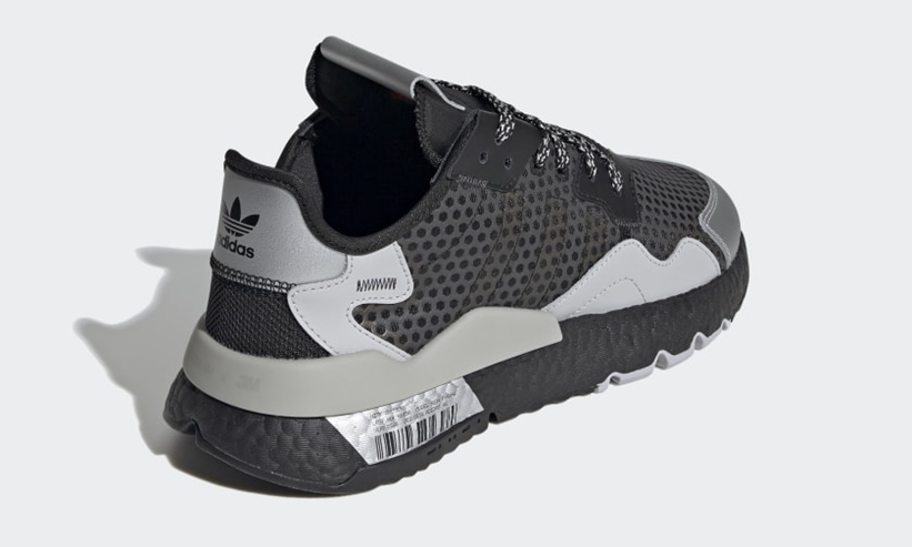 5/7発売！バーコードのグラフィックをBOOSTに配置！adidas Originals NITE JOGGER “Core Black/Silver Metallic/Grey Two” (アディダス オリジナルス ナイトジョガー “ブラック/シルバー/グレー”) [EF5407]