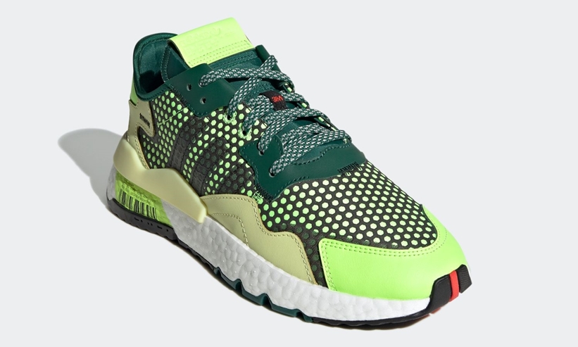 5/7発売！バーコードのグラフィックをBOOSTに配置！adidas Originals NITE JOGGER “Core Black/Signal Green/College Green” (アディダス オリジナルス ナイトジョガー “ブラック/グリーン”) [EF5406]